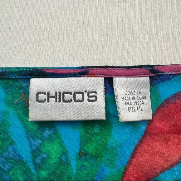 Lightweight Airy Colorful Abstract Poncho Top 100% Silk - Picture 4 of 7